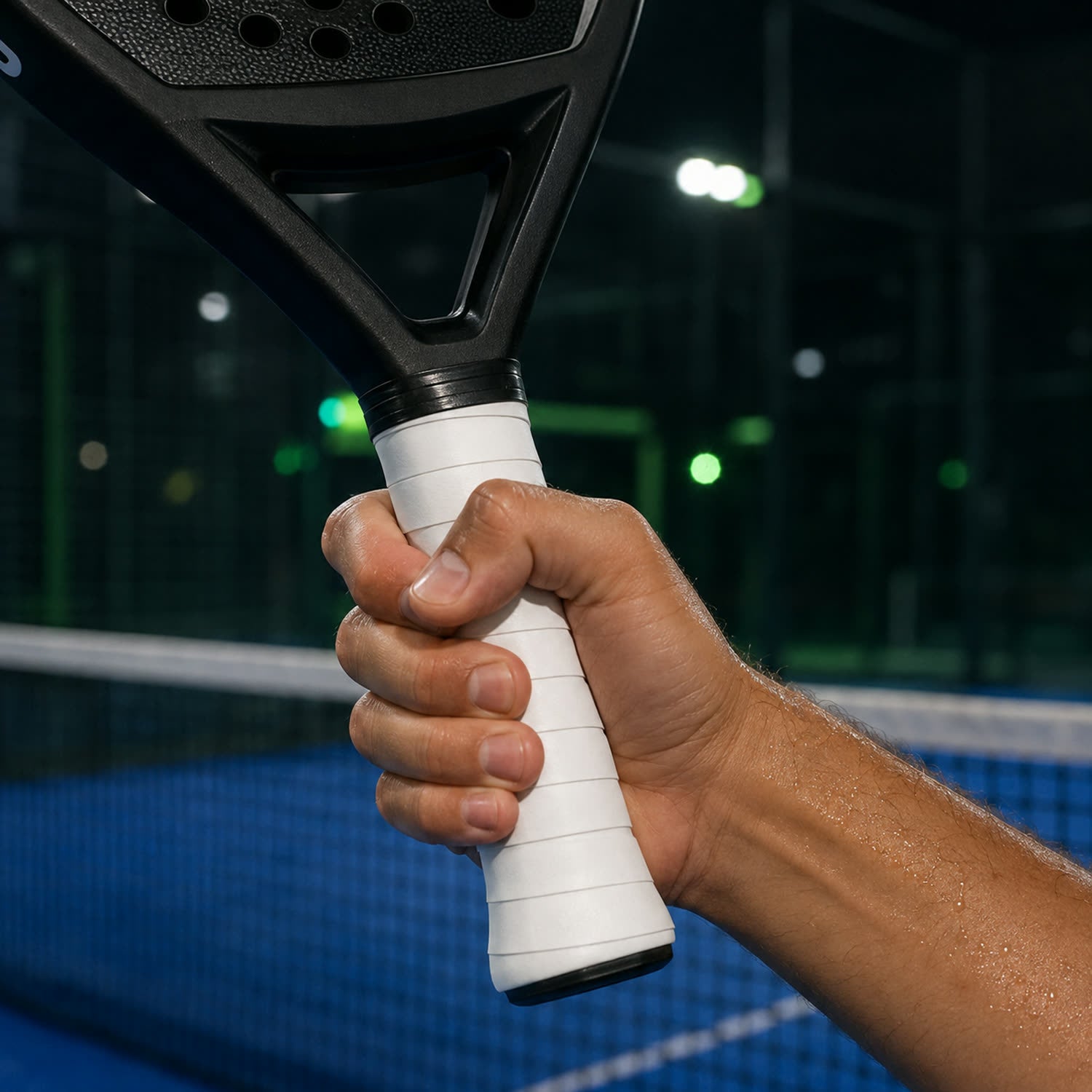 Overgrip HILOP blanco montado en la pala